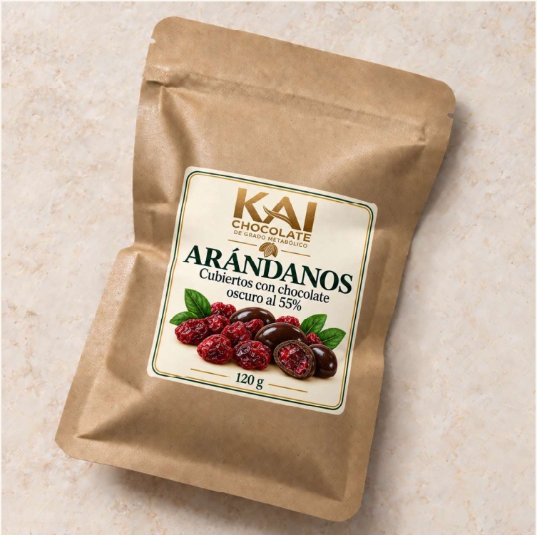 Arándanos KAI en bolsa de 120g, presentación con alulosa
