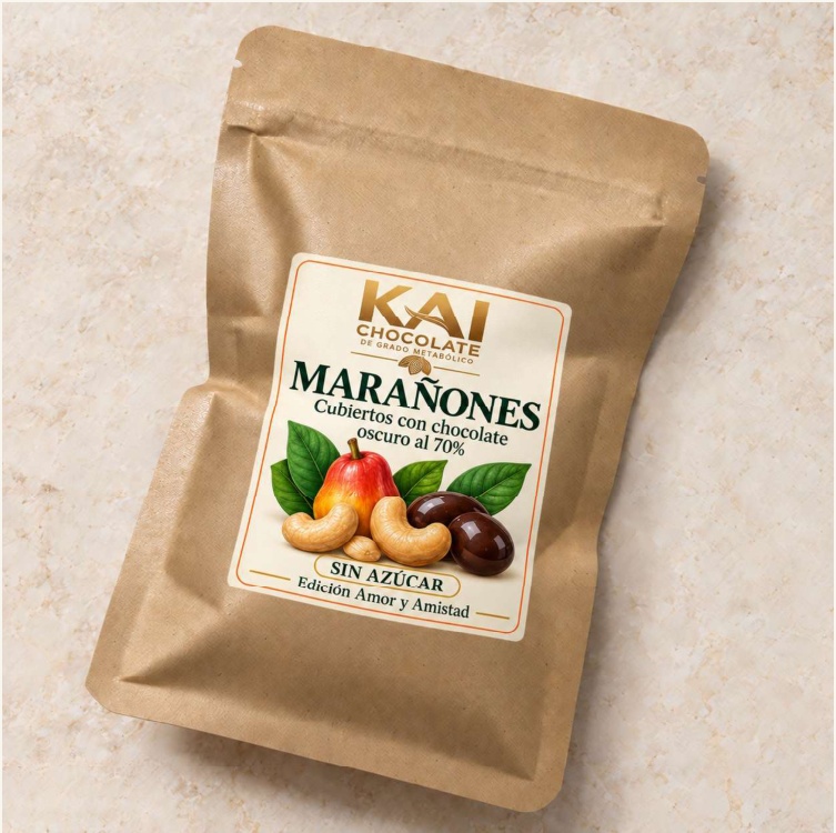 Marañones KAI en bolsa de 120g, presentación con alulosa